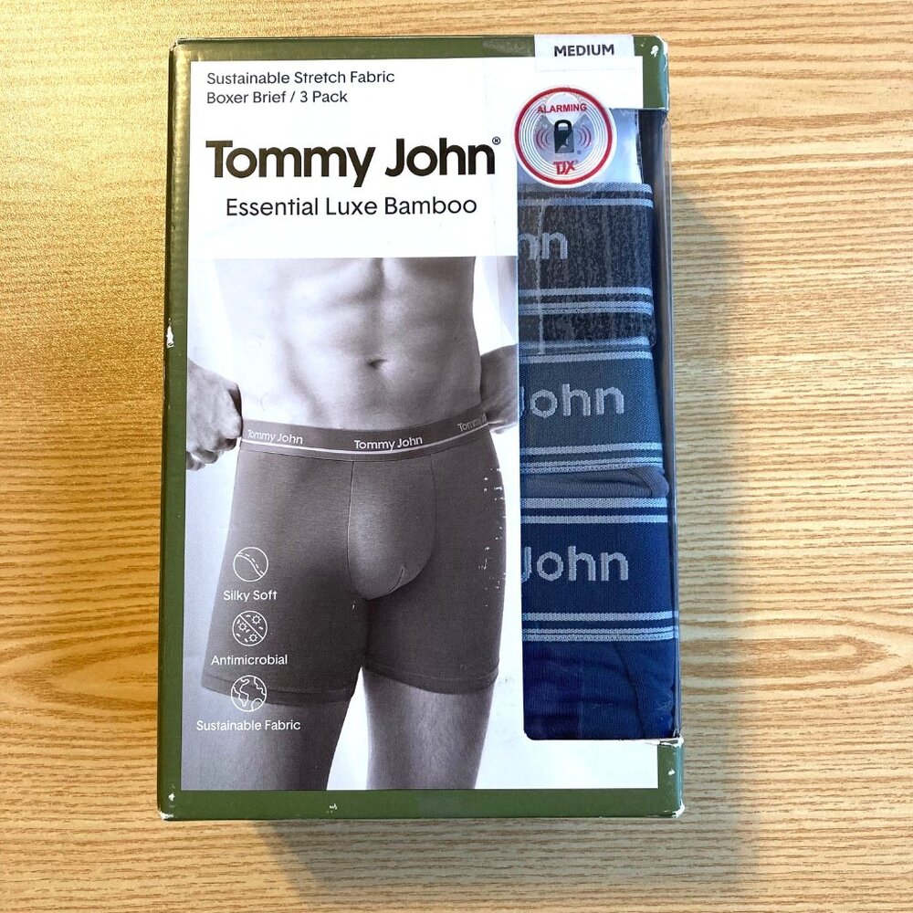 Tommy John Essential Luxe Bamboo Boxer Brief 3 Pack Mens Medium M NWT